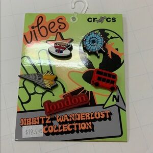 NWT Crocs Jibbitz London Travel Wonderlust Multi Pack 5